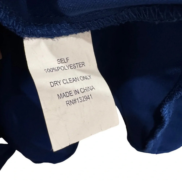 Amanda Uprichard Copeland Tie Front Mini Dress Ultramarine Royal Blue Size L - Picture 14 of 15